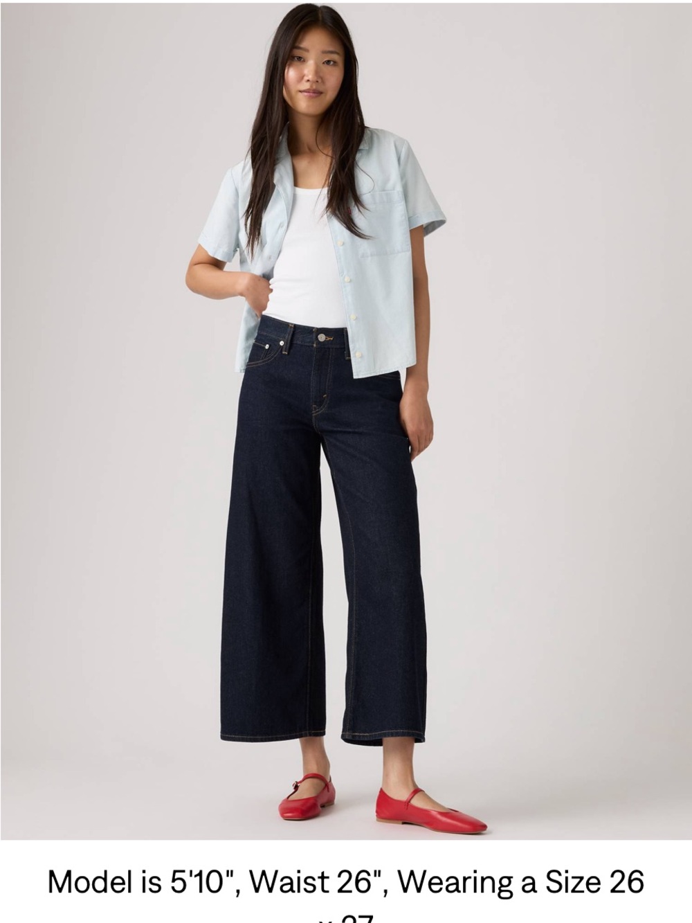 Wide Leg Dark Indigo Women's Jeans - Classic High-Rise